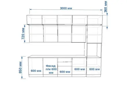 Кухня «арт. 21 Акция Фаска Тальк - Пикрит 3000  »